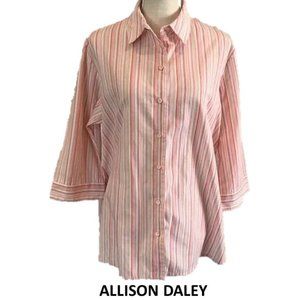 ALLISON DALEY Pink & Peach Striped Shirt - 16